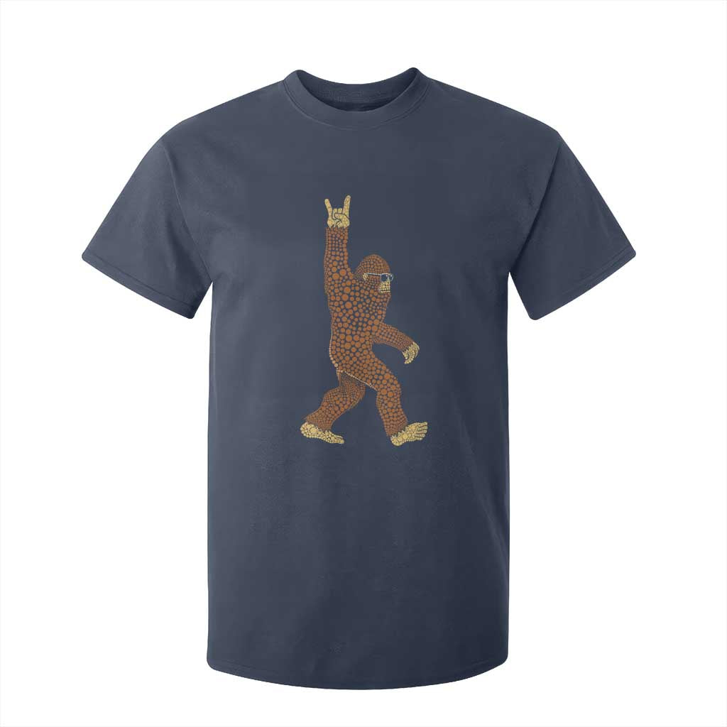 Funny Polka Dot Bigfoot Rock On T Shirt For Kid Dot Day Gift