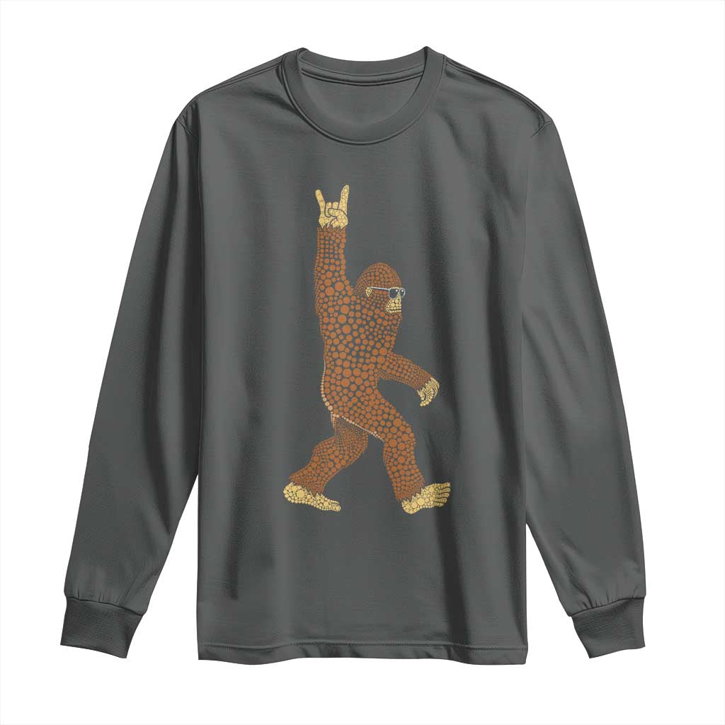 Funny Polka Dot Bigfoot Rock On Long Sleeve Shirt Dot Day Gift