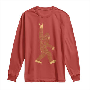 Funny Polka Dot Bigfoot Rock On Long Sleeve Shirt Dot Day Gift
