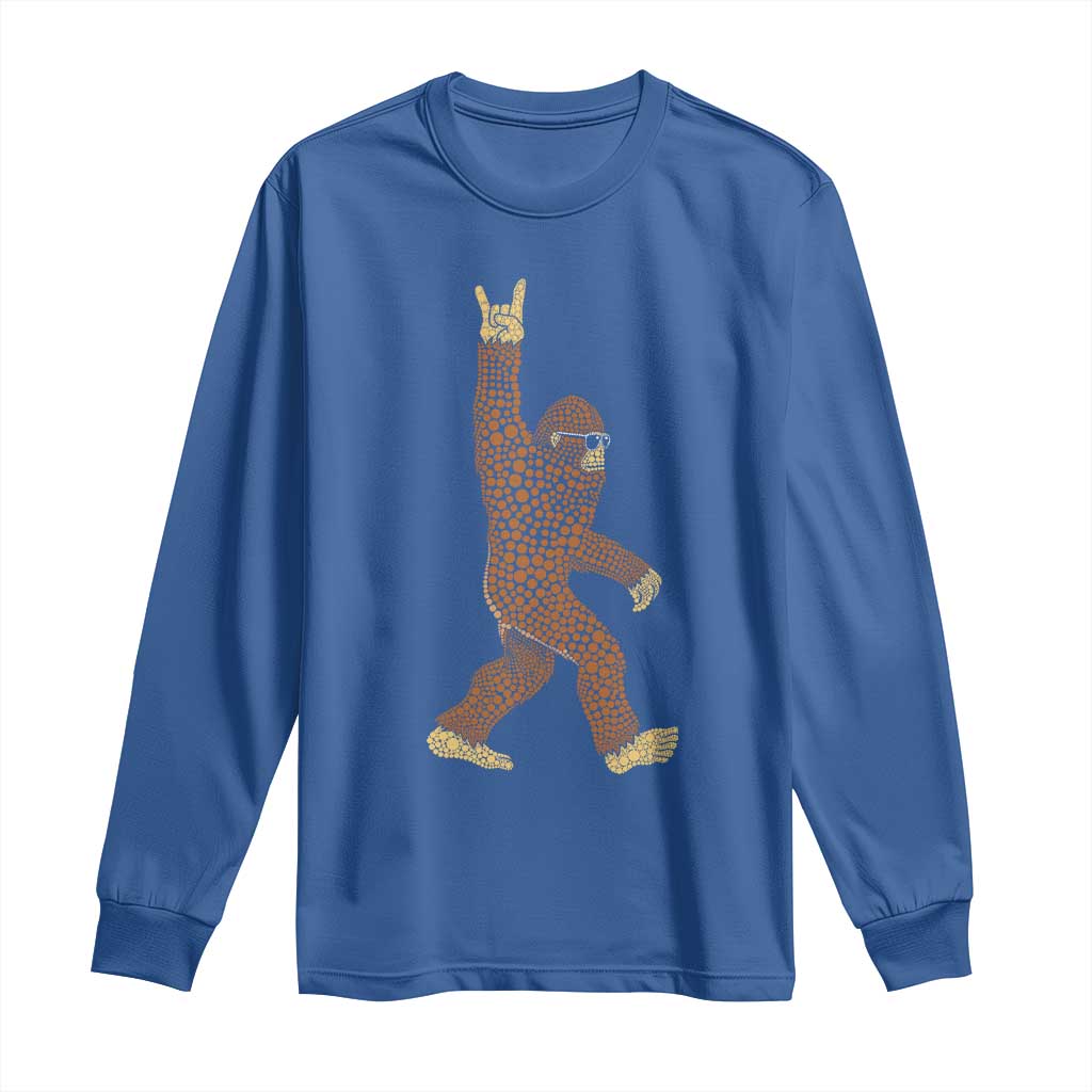 Funny Polka Dot Bigfoot Rock On Long Sleeve Shirt Dot Day Gift
