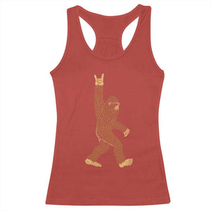 Funny Polka Dot Bigfoot Rock On Racerback Tank Top Dot Day Gift