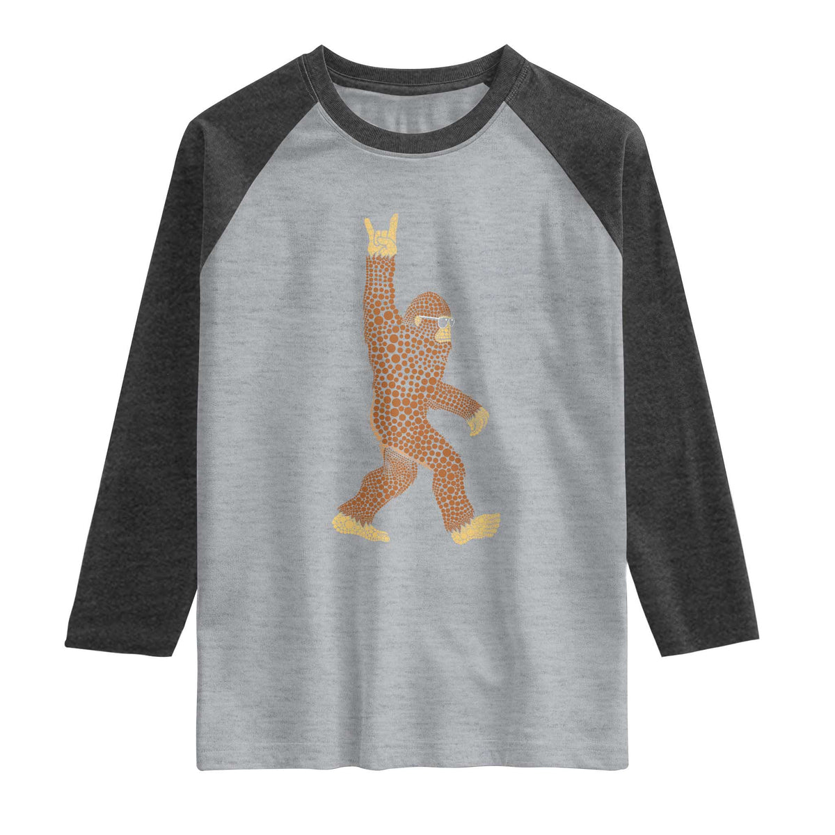 Funny Polka Dot Bigfoot Rock On Raglan Shirt Dot Day Gift
