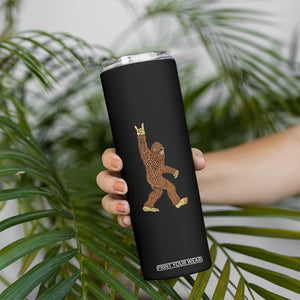 Funny Polka Dot Bigfoot Rock On Skinny Tumbler Dot Day Gift