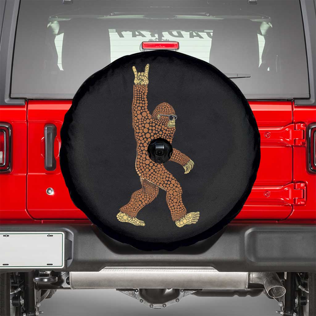 Funny Polka Dot Bigfoot Rock On Spare Tire Cover Dot Day Gift