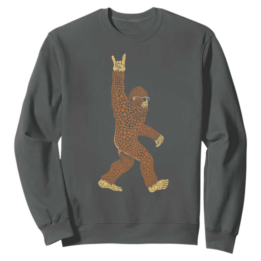 Funny Polka Dot Bigfoot Rock On Sweatshirt Dot Day Gift