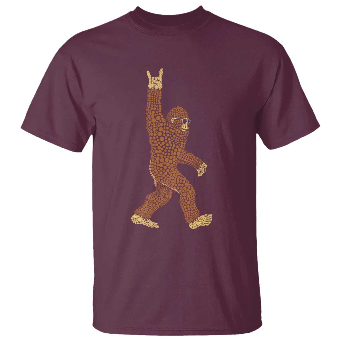 Funny Polka Dot Bigfoot Rock On T Shirt Dot Day Gift