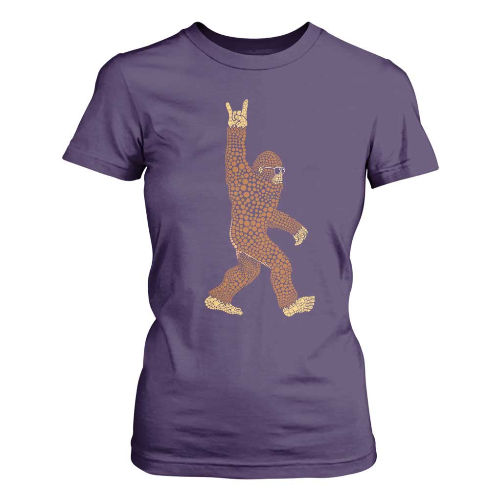 Funny Polka Dot Bigfoot Rock On T Shirt For Women Dot Day Gift
