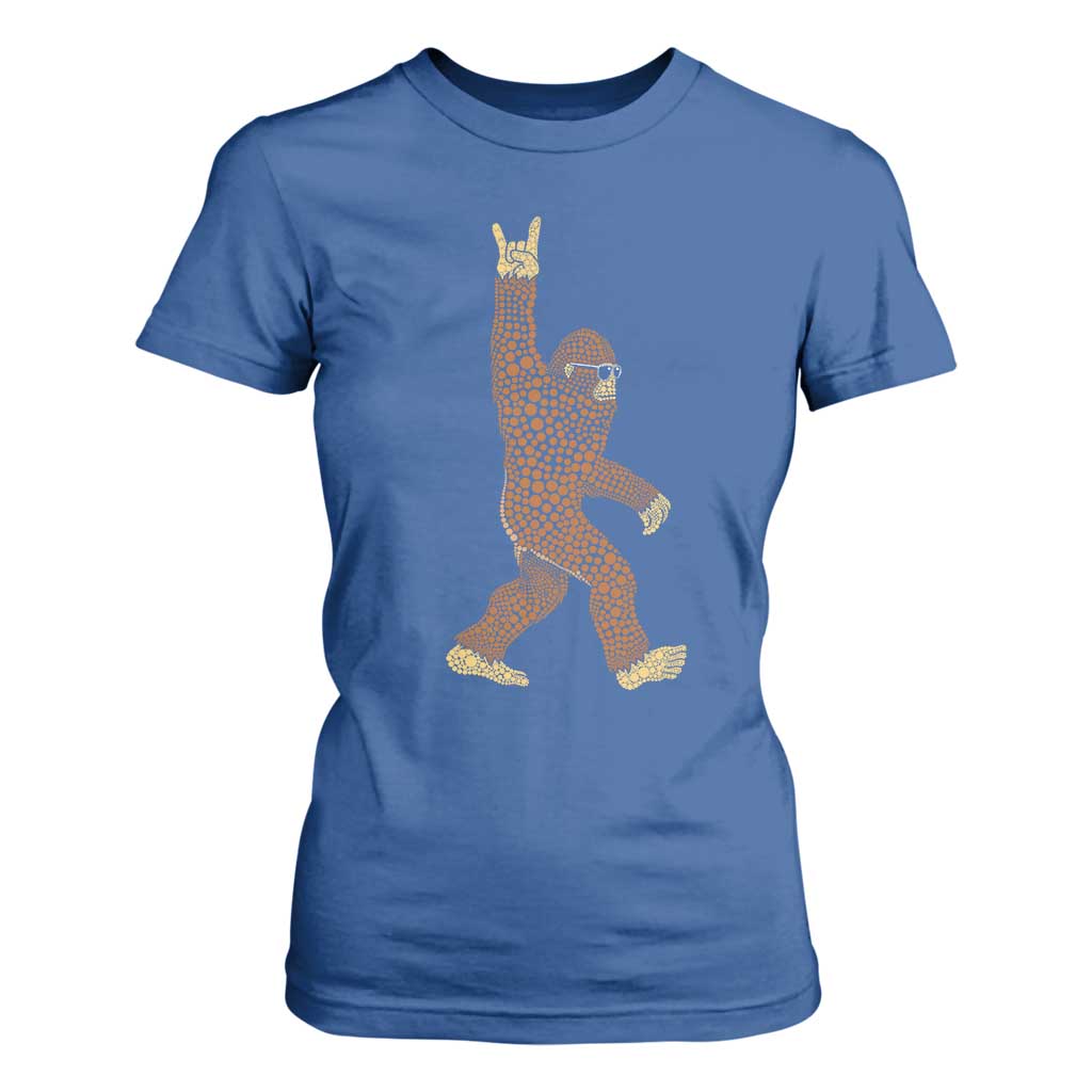 Funny Polka Dot Bigfoot Rock On T Shirt For Women Dot Day Gift