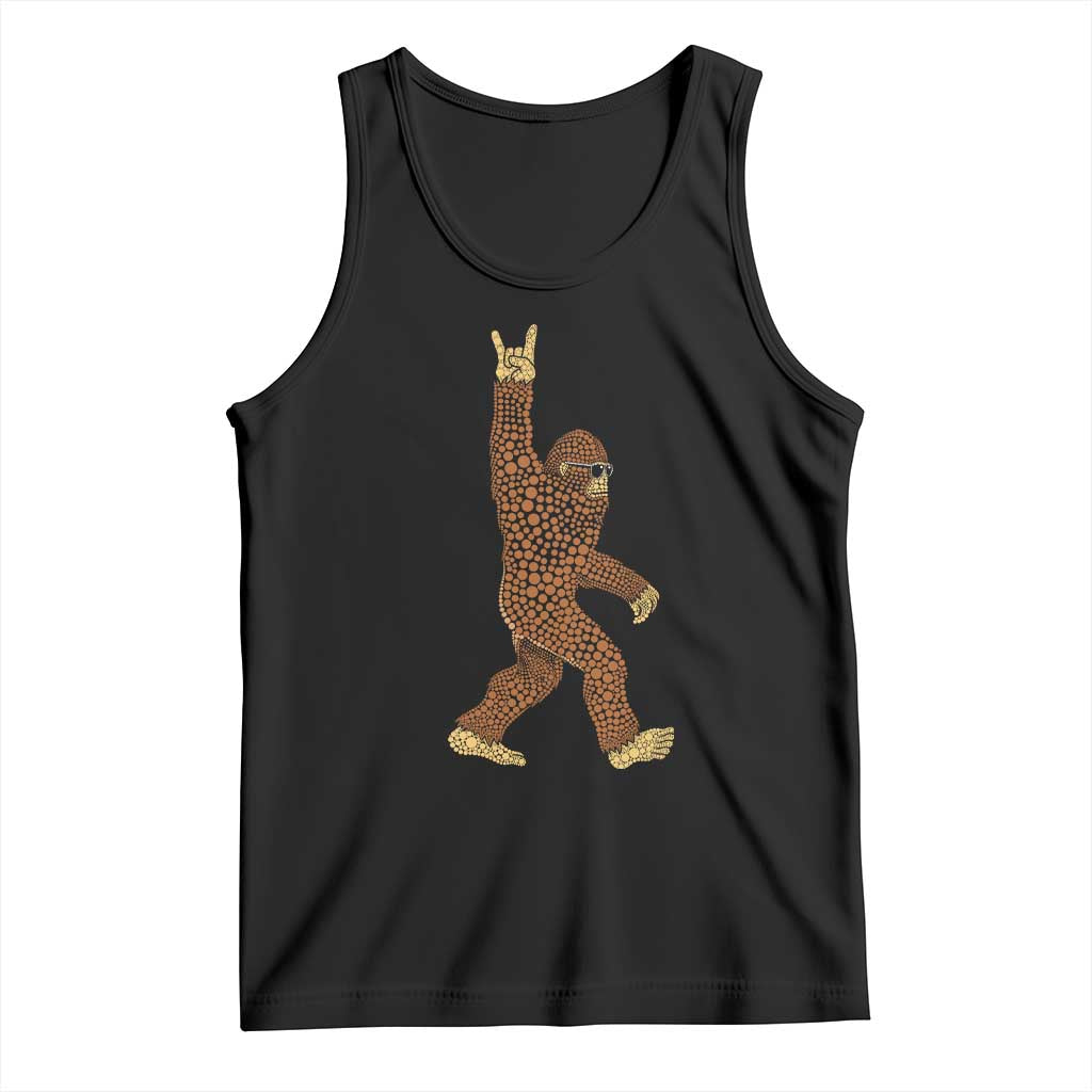 Funny Polka Dot Bigfoot Rock On Tank Top Dot Day Gift