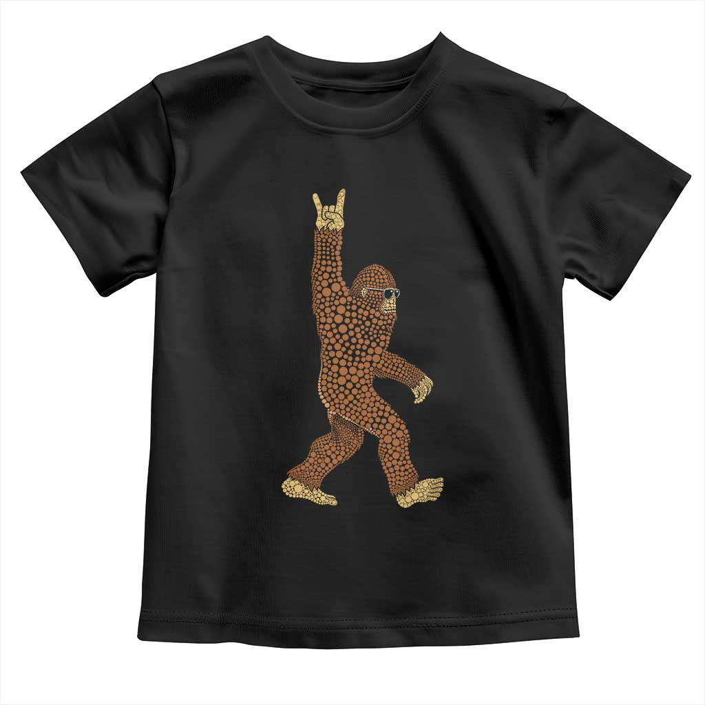 Funny Polka Dot Bigfoot Rock On Toddler T Shirt Dot Day Gift
