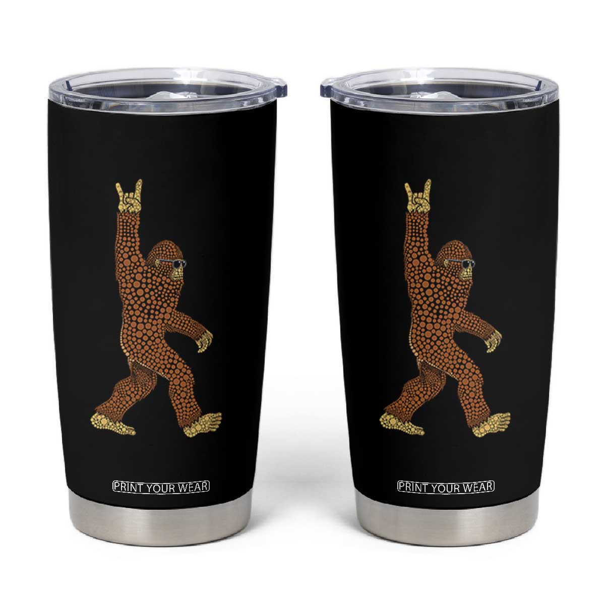 Funny Polka Dot Bigfoot Rock On Tumbler Cup Dot Day Gift