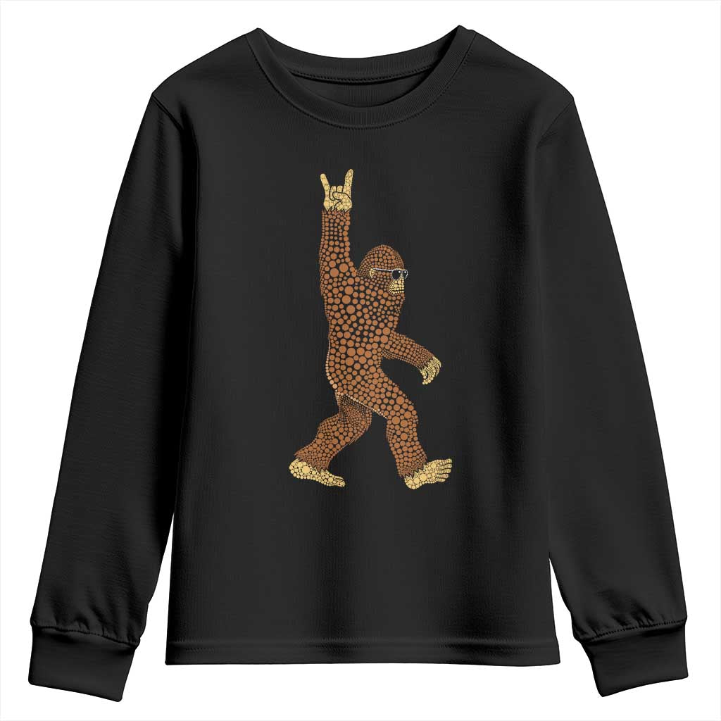 Funny Polka Dot Bigfoot Rock On Youth Sweatshirt Dot Day Gift TS12 Black Print Your Wear