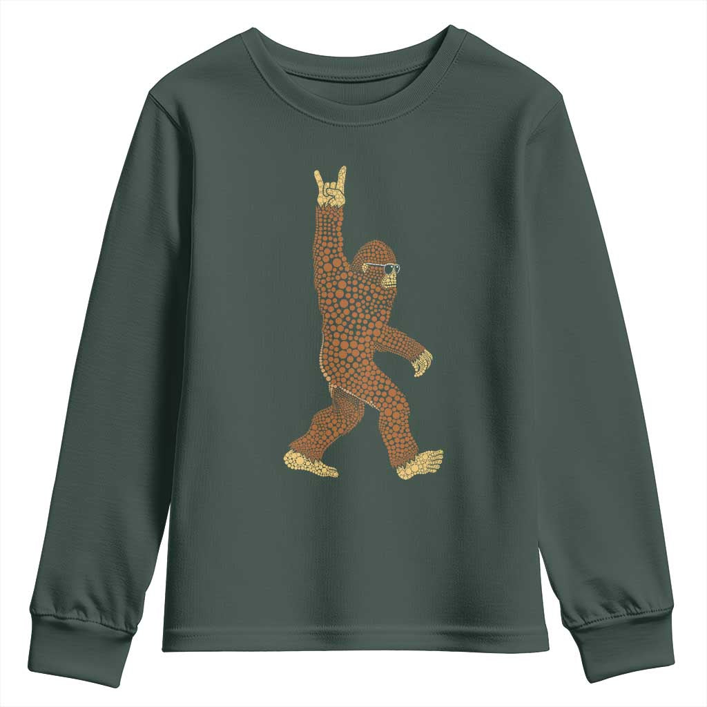 Funny Polka Dot Bigfoot Rock On Youth Sweatshirt Dot Day Gift