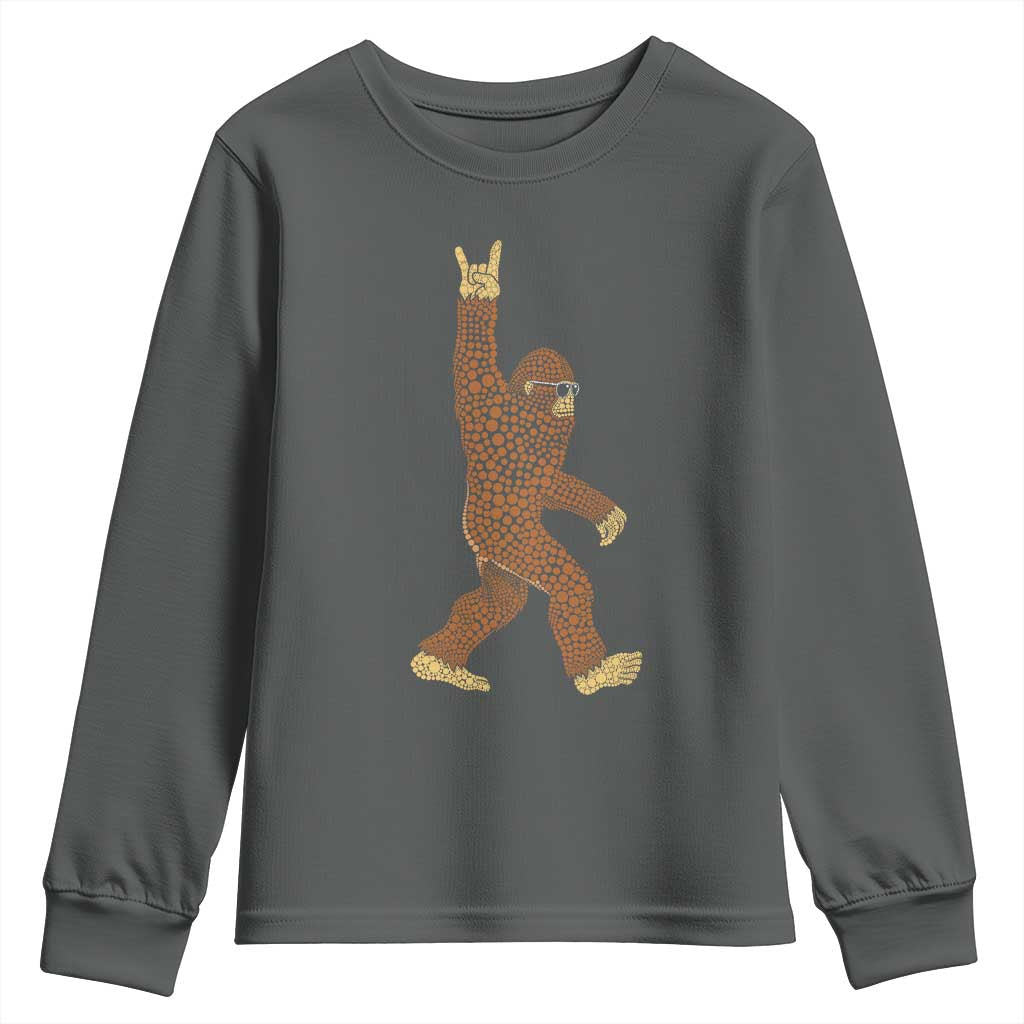 Funny Polka Dot Bigfoot Rock On Youth Sweatshirt Dot Day Gift