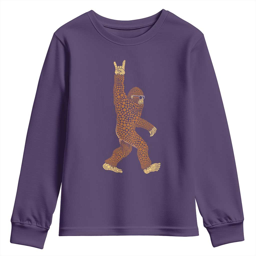 Funny Polka Dot Bigfoot Rock On Youth Sweatshirt Dot Day Gift
