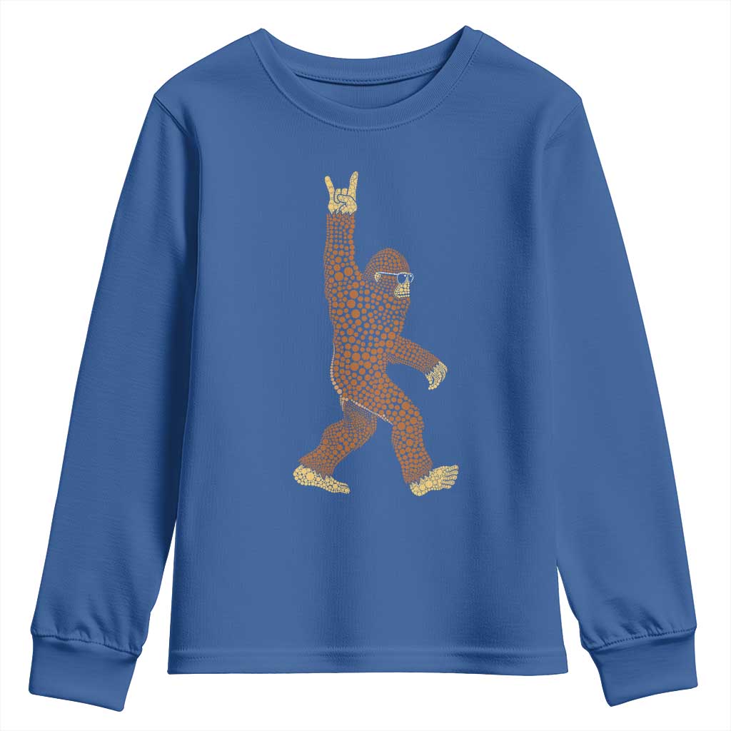Funny Polka Dot Bigfoot Rock On Youth Sweatshirt Dot Day Gift