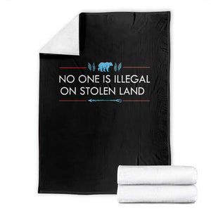No One Is Illegal On Stolen Land Throw Blanket Indigenous Peoples Pride