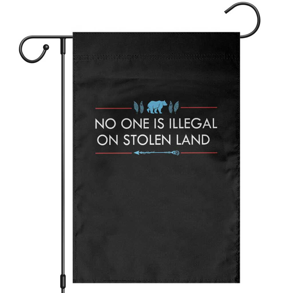 No One Is Illegal On Stolen Land Garden Flag Indigenous Peoples Pride TS12 Black Print Your Wear