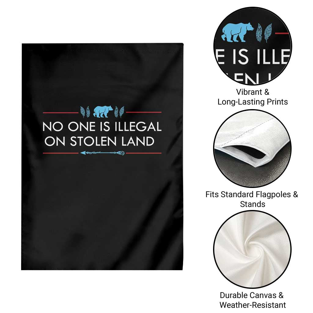 No One Is Illegal On Stolen Land Garden Flag Indigenous Peoples Pride