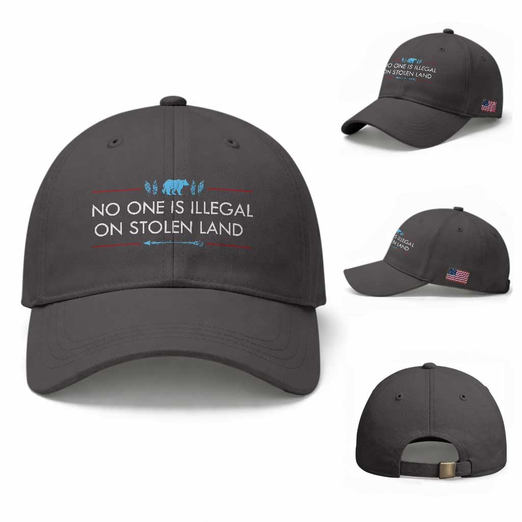 No One Is Illegal On Stolen Land Baseball Cap Indigenous Peoples Pride