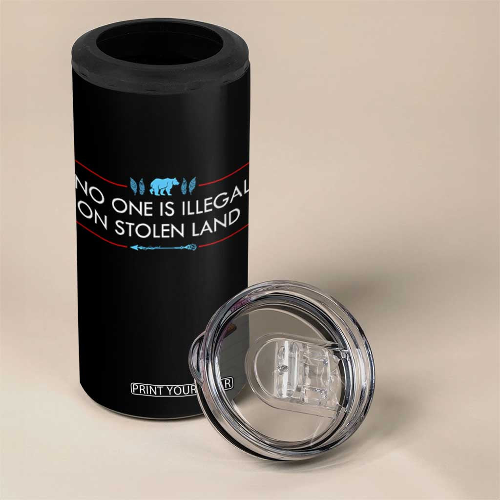 No One Is Illegal On Stolen Land 4 in 1 Can Cooler Tumbler Indigenous Peoples Pride