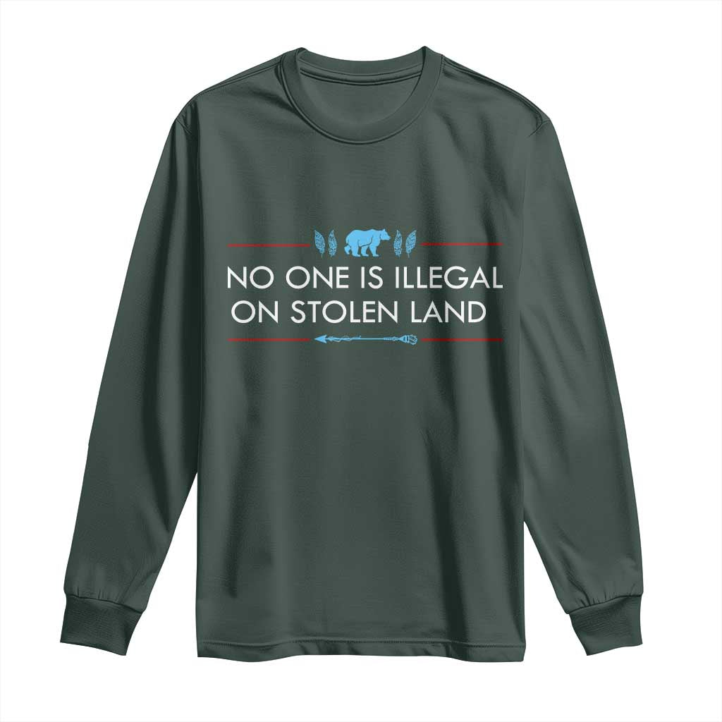 No One Is Illegal On Stolen Land Long Sleeve Shirt Indigenous Peoples Pride