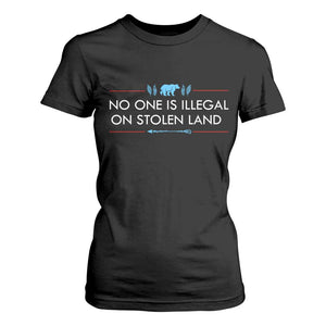 No One Is Illegal On Stolen Land T Shirt For Women Indigenous Peoples Pride