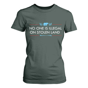 No One Is Illegal On Stolen Land T Shirt For Women Indigenous Peoples Pride