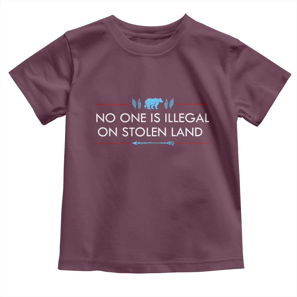 No One Is Illegal On Stolen Land Toddler T Shirt Indigenous Peoples Pride