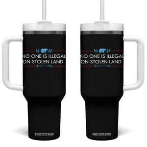 No One Is Illegal On Stolen Land Tumbler With Handle Indigenous Peoples Pride