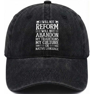 Native American Pride Washed Cotton Baseball Cap I Will Not Conform I Will Not Abandon My Traditions
