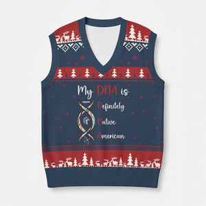 My DNA Is Definitely Native American V-Neck Knit Sweater Vest Indigenous Pride