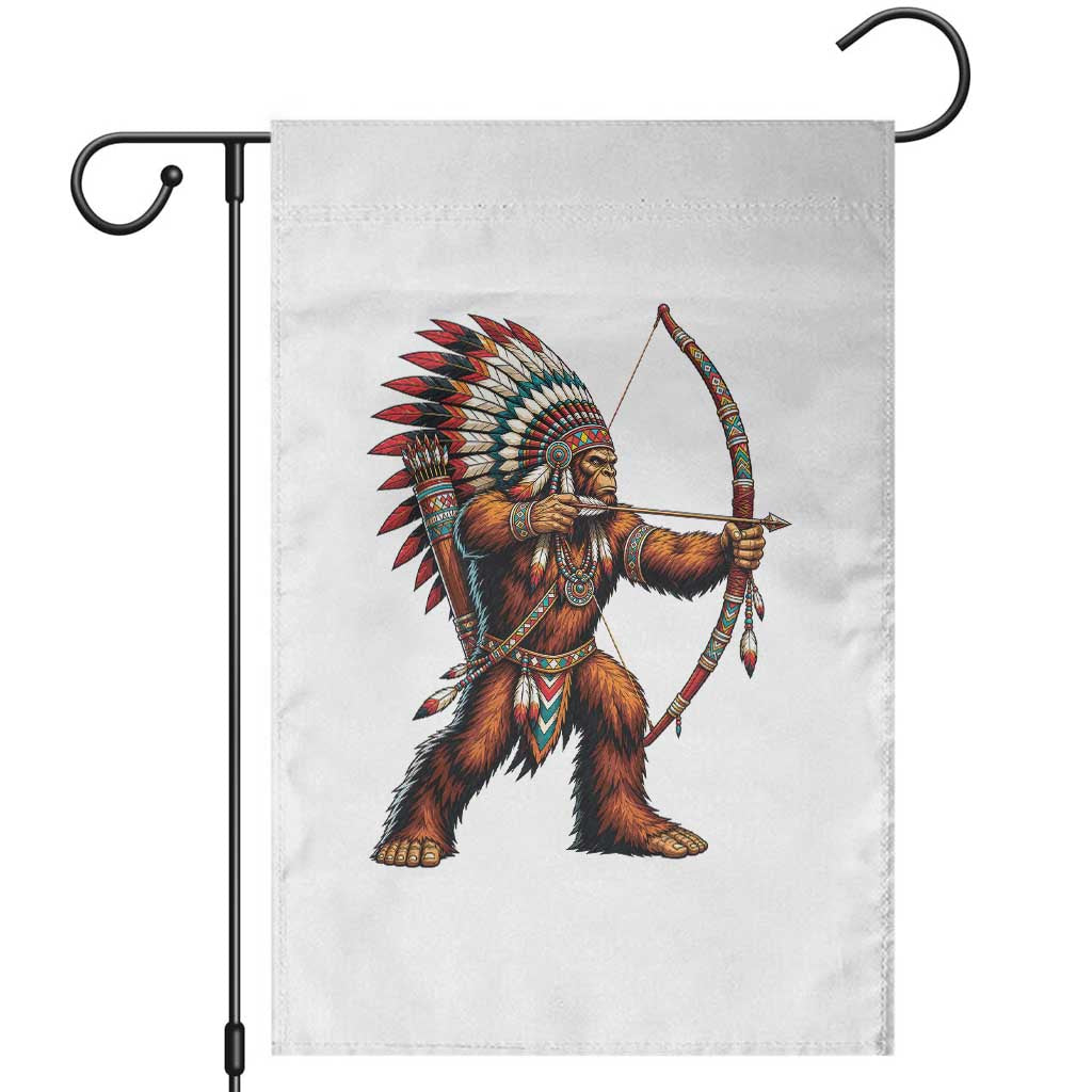 Native American Bigfoot Chief Garden Flag Forest Warrior Pride Graphic TS12 White Print Your Wear