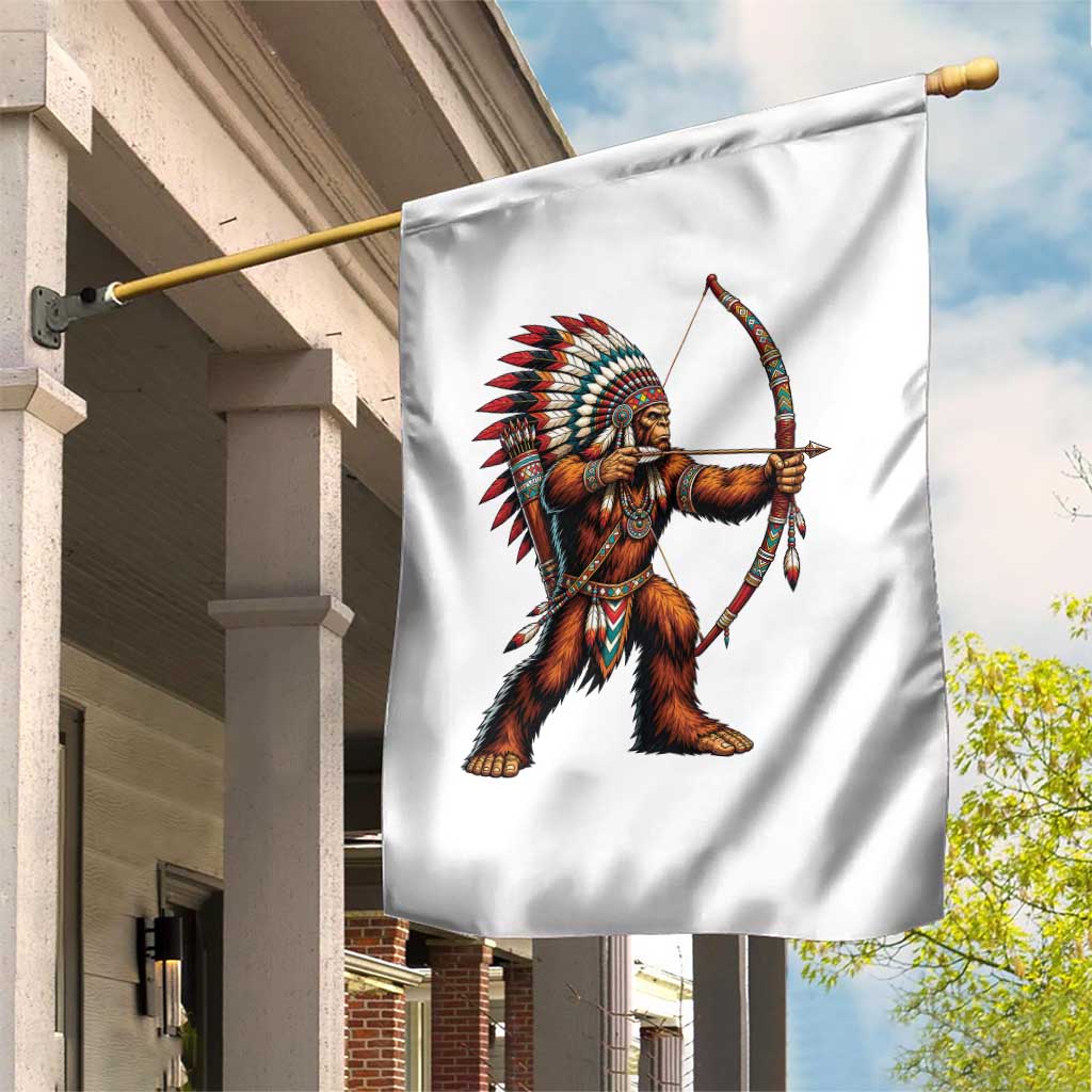 Native American Bigfoot Chief Garden Flag Forest Warrior Pride Graphic