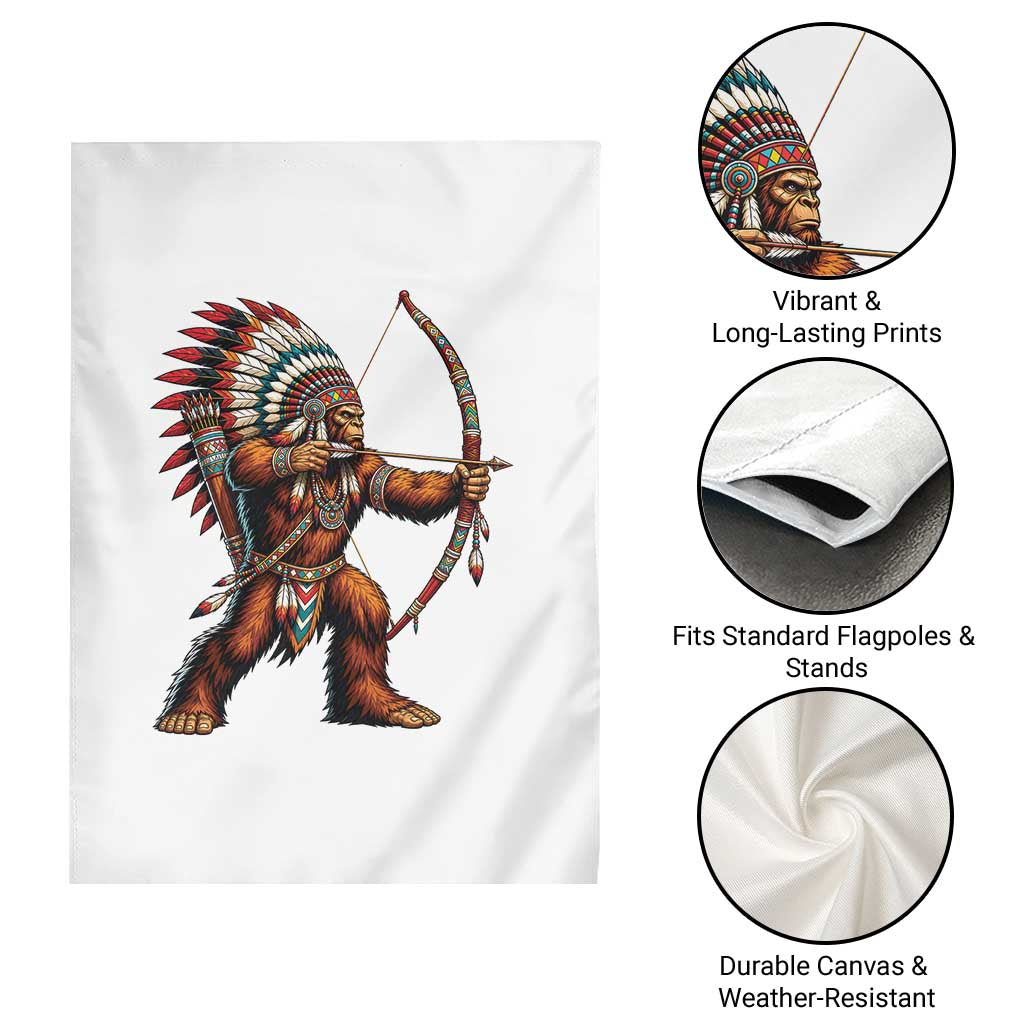Native American Bigfoot Chief Garden Flag Forest Warrior Pride Graphic