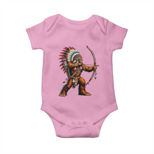 Native American Bigfoot Chief Baby Onesie Forest Warrior Pride Graphic