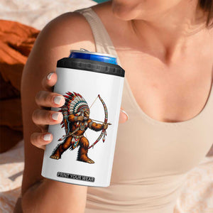 Native American Bigfoot Chief 4 in 1 Can Cooler Tumbler Forest Warrior Pride Graphic TS12 Print Your Wear