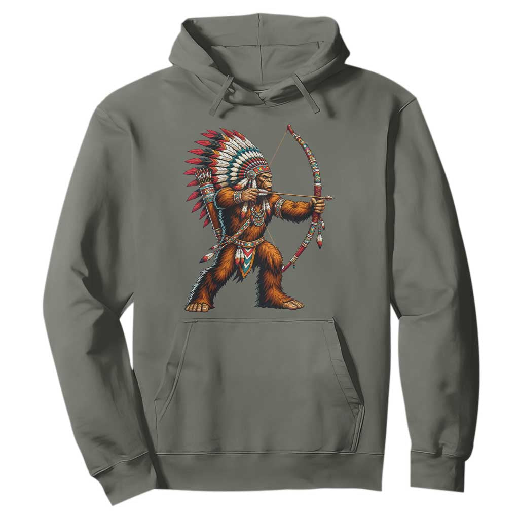 Native American Bigfoot Chief Hoodie Forest Warrior Pride Graphic