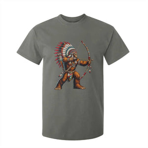 Native American Bigfoot Chief T Shirt For Kid Forest Warrior Pride Graphic