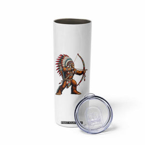 Native American Bigfoot Chief Skinny Tumbler Forest Warrior Pride Graphic