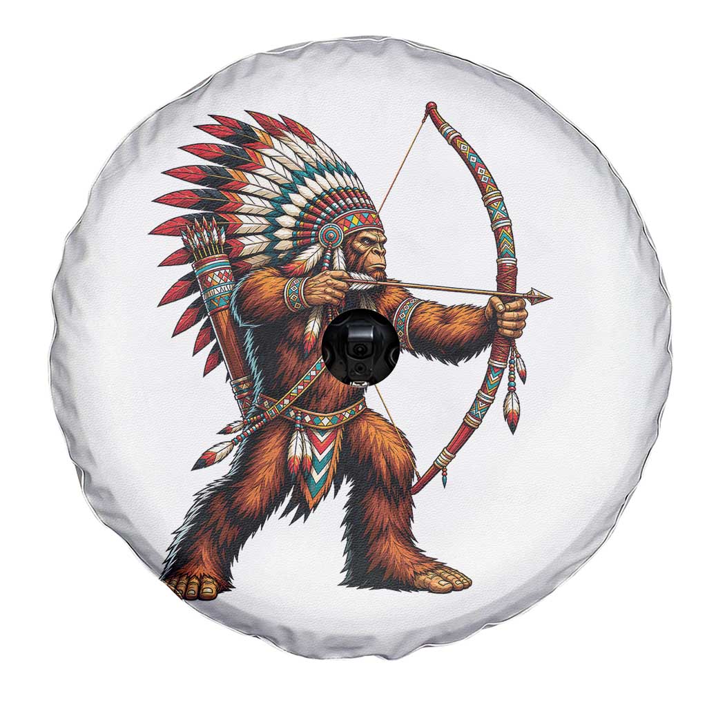 Native American Bigfoot Chief Spare Tire Cover Forest Warrior Pride Graphic