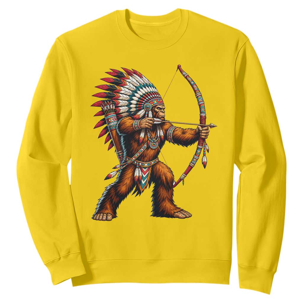 Native American Bigfoot Chief Sweatshirt Forest Warrior Pride Graphic