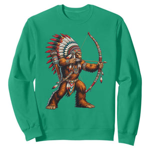 Native American Bigfoot Chief Sweatshirt Forest Warrior Pride Graphic