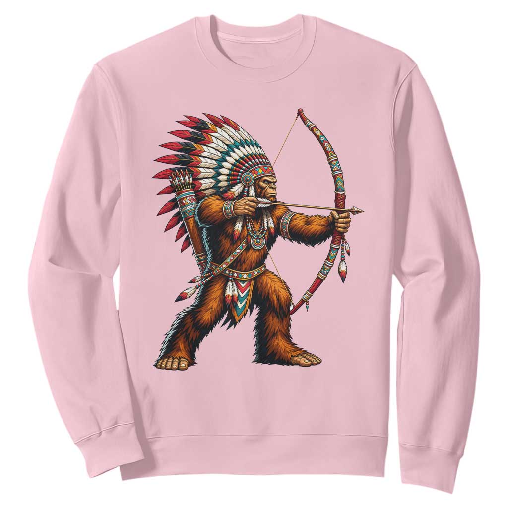 Native American Bigfoot Chief Sweatshirt Forest Warrior Pride Graphic