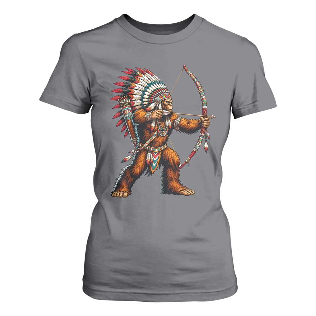 Native American Bigfoot Chief T Shirt For Women Forest Warrior Pride Graphic