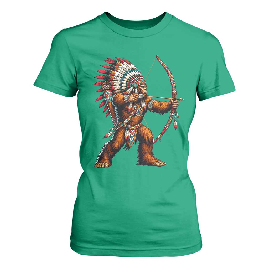 Native American Bigfoot Chief T Shirt For Women Forest Warrior Pride Graphic