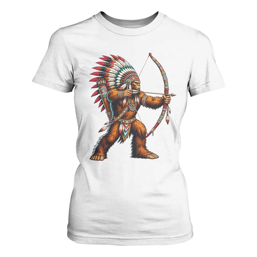 Native American Bigfoot Chief T Shirt For Women Forest Warrior Pride Graphic