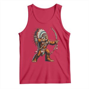 Native American Bigfoot Chief Tank Top Forest Warrior Pride Graphic
