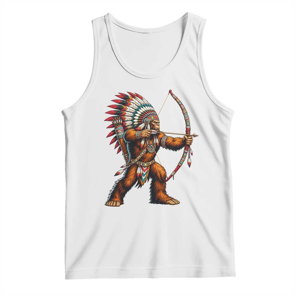 Native American Bigfoot Chief Tank Top Forest Warrior Pride Graphic
