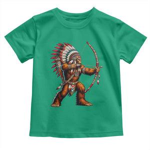 Native American Bigfoot Chief Toddler T Shirt Forest Warrior Pride Graphic